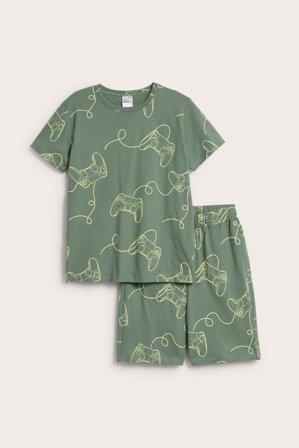 Kappahl | Pyjamas med gamingmotiv Grön 146/152 | Grön