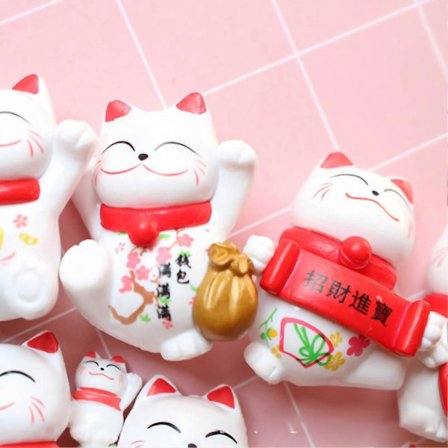 Onnenkissa PVC Eläinfiguuri Heiluttava Käsi Onnenkissa 8 kpl Kodin Sisustussetti