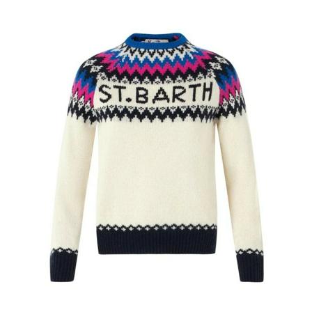 Saint Barth, Round-neck Knitwear Wit, Dames, Maat:XS