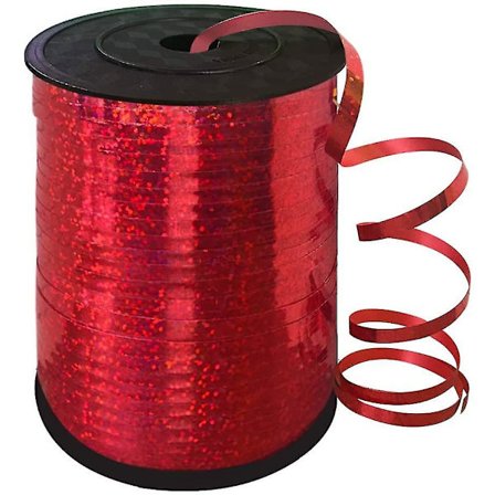 100 meter Sølv Krøllete Gavebånd Glanset Metallisk Ballong