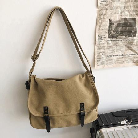 Mænd kvinder Fanny Pack taljetaske Stor kapacitet Mænds Messenger Student Vintage Messenger Canvas Kvinde Khaki