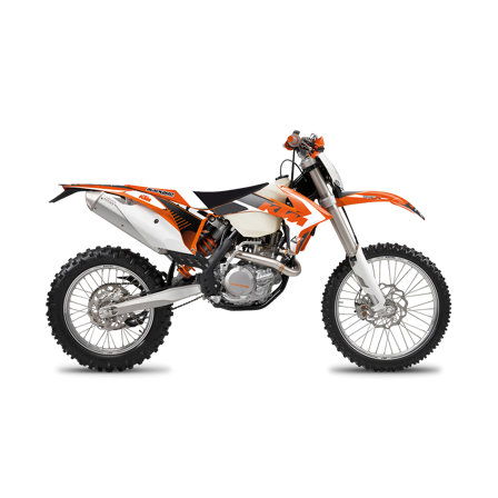 Kompletny Zestaw Naklejek i Pokrowiec na Siedzenie Blackbird Dream 4 Pomarańczowo-Czarno-Biały - KTM 500 EXC-F 2012-2013