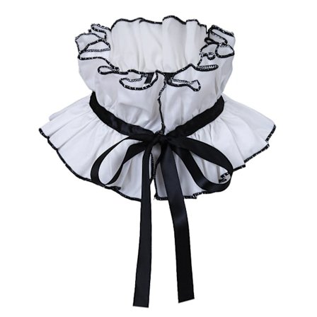 Victorian röyhelöinen irtokaulus irrotettavilla kauluksilla ja mustalla nauhalla, goottilainen puolipaita naisille ja tytöille, ranskalainen 