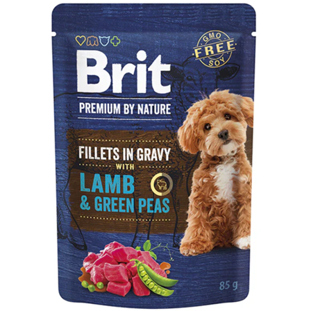 Brit Premium by Nature fileet kastikkeessa lammas ja vihreät herneet, 85 g