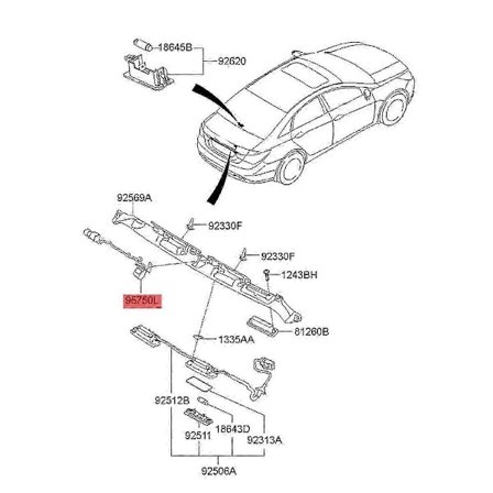 95760-3Z002 Bil Bakkamera 95760-3Z000 957603Z001 til I40 2011-2014 Bakkamera 95760-3Z006