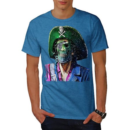 Pirate Skull Metal Men Royal T-shirt