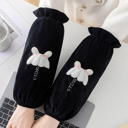 Höst och Vinter Vuxen Söt Fleece Lång Ärmskydd mot Fläckar för Studenter, Hushåll och Arbete, Ärmskydd mot Smuts för Kvinnor