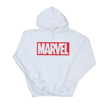 Marvel Comics Boys Classic Logo Hoodie 7-8 år Vit