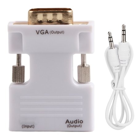 1080P HD Multimedia Interface til VGA Audio Video Converter Adapter med 3,5 mm kabel til PC Laptop TV