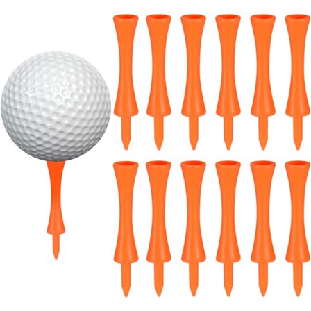 100 kpl 70 mm oranssit muoviset golf-tiit, kestävät linnangolf-tiit, golf-draiverille, golf-matoille ja muovisille golf-palloille