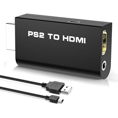 HDMI-adapter till PlayStation 2 / PS2, HDMI-kompatibel adapterkabel HD RCA AV Audio Video
