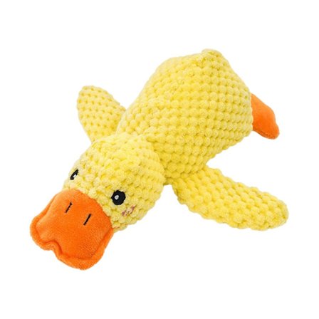 Højkvalitets Beroligende Andelegetøj til Hund, Kvæk-Kvæk Andelegetøj til Kæledyr, Plys Pibelegetøj, Interaktiv Gul And, Hvalpe-Tovtrækningslegetøj