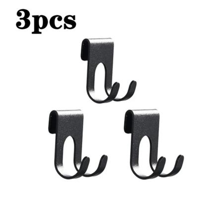 1/3 st aluminiumkrok Duschglasdörrkrok Fritt hål Handdukshängare Hängare Organizer Badrumsplugg Rakapparat Förvaringshållare Krok Black-3pcs 5.5X4cm