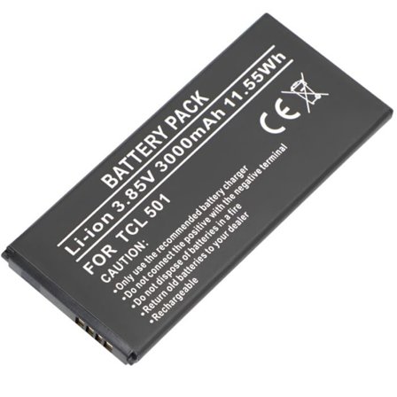 Batteri Li-ion 3.85V för smartphone kompatibel med TCL 501 11,55Wh 3000mAh svart