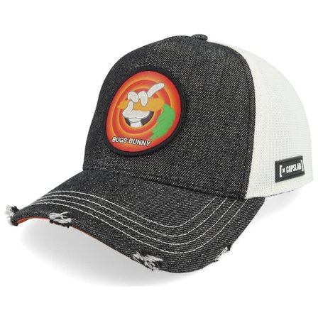 Capslab - Sort trucker Kasket - Looney Tunes Bugs Bunny Grey/Black A-Frame Trucker @ Hatstore