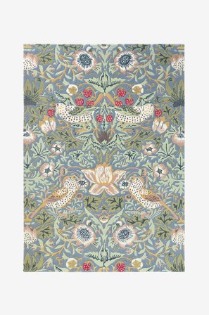 Brink & Campman - Villamatto Strawberry Thief Slate - Sininen - Villamatot - 200X280 - - Homeroom