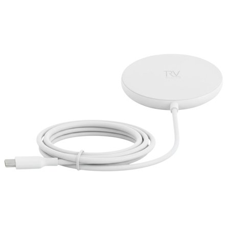 Rvelon QI2 15W Wireless Charger with fixed USB-C Cable WHITE