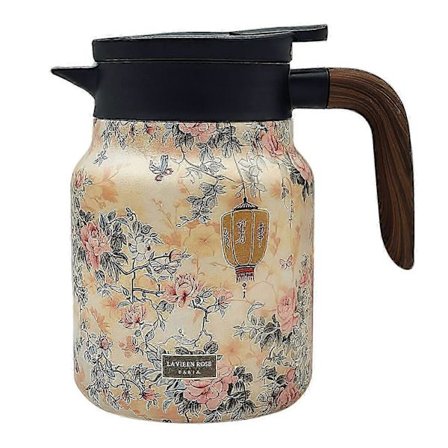 Vintage-kukkakuvioinen teekannu termos, termos teekannu, vintage-kukkakuvioinen teenkeitin