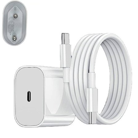 Snabbladdare för iPhone15 / 16 och Samsung med 2 meter kabel USB-C till USB-C