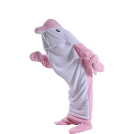 Hain muotoinen makuupussi peitto sarjakuva eläin jumpsuit flanelli miesten ja naisten kotivaatteet hai pyjama Pink Dolphin qd Pink Dolphin