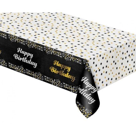 Bordsduk med Happy Birthday Text - 137x183 cm