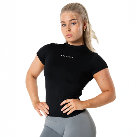 Træningstrøjer Relode Aura Seamless T‐shirt Sort - Bodyman.dk