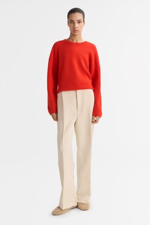 Soft Goat - Relaxed fit crewneck - Women cashmere sweater - XL - Tangerine