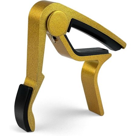 Hurtigkoblingscapo for akustisk, elektrisk gitar, ukulele, bass, mandolin, banjo (gull)