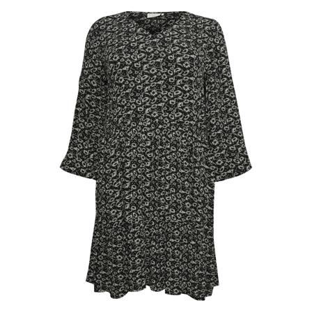 Kaffe Curve, KCriona Ami Dress Zwart, Dames, Maat:2XL