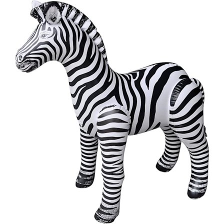 Zebra Uppblåsbar Plysch Gosedjur. Presenter till Barn, Partydekorationer, Plyschleksak. 81 cm Hög. An-zeb3