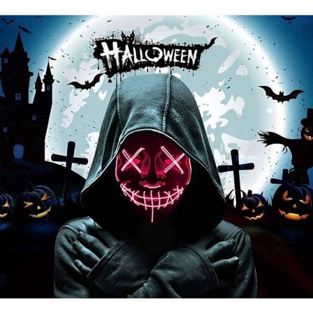 LED Mask 2 pack inkl batterier - halloween