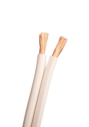 SUPRA 4866640 Högtalarkabel 0,127 mm, syrefria kopparkardeler 2x2.5, vit, 1 m, Anslutningsdon & kablar