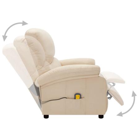 Vidaxl Elektrisk Massagefåtölj Gräddvit Tyg Creme