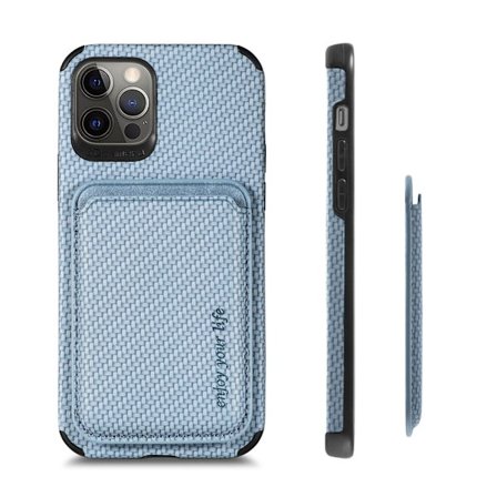 iPhone 13 Pro Stødsikkert Etui med Magnetisk Kortholder Magsafe RFID Blå