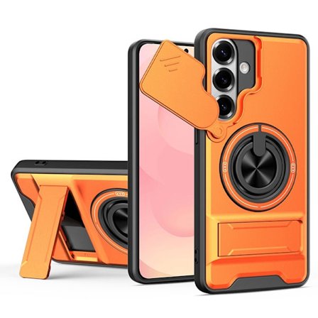 Mobilskal till Galaxy S26/S26 Pro med Camera Lens Slider Ringhållare - Orange