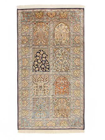 Kashmir Pure Silk Rug Oriental Brown/Orange (Silk, India)