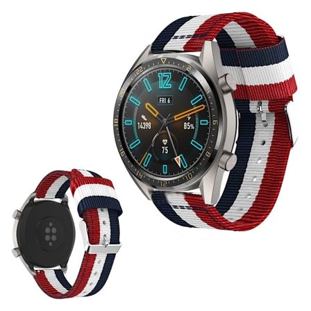 Huawei Watch GT 2 46mm nylon watch band - Red / White / Blue