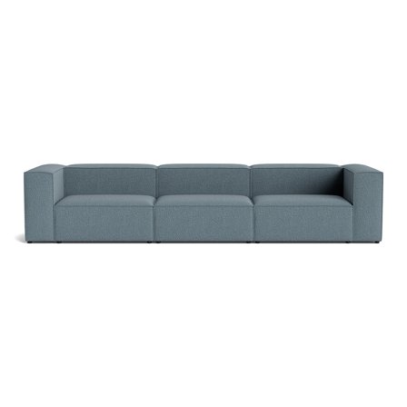 Lissabon XL 3 Personers Sofa - Nordic Blå - Slidstærk Kvalitetsstof, Krydsfiner Ramme - 360x100x72cm - Perfekt til Stuen