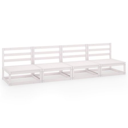 vidaXL Trädgårdssoffa 4-sits vit massiv furu