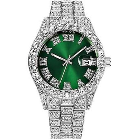 Unisex Krystal Ur Mode Diamant Ur Herre Dame Fuld Iced-out Ure Luksus Diamant Armbåndsur