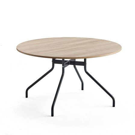 Tisch AROUND, Ø 1300 mm, anthrazit/Eiche