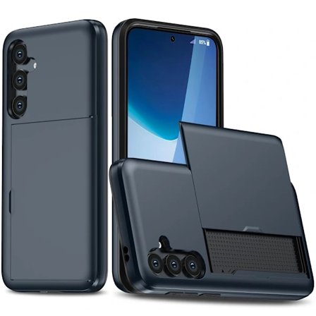SKALO Samsung A56 5G Armor Kortholder Cover - Blå Blå