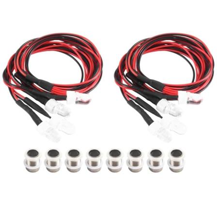 RC Bil Lys 3-9V, Frontlyktsett for 1/5 1/8 1/10 1/12 1/14 RC Modellbil Truck LED, 2 Hvit 2 Gul 8mm