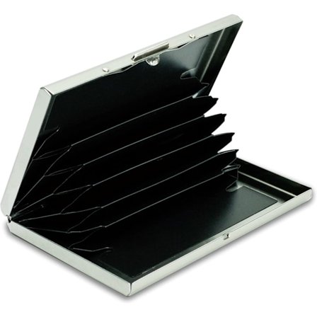 et Porte Carte Bancaire Aluminium 6 Cartes - Protection Bloqueur RFID | NFC | sans Contact - Money Clip Wallet Porte-Cartes Homme Femme Holder Noir