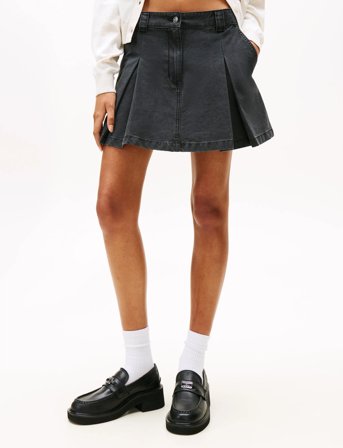 Tommy Jeans Tjw Canvas Mini Pleated Skirt - Black - 29