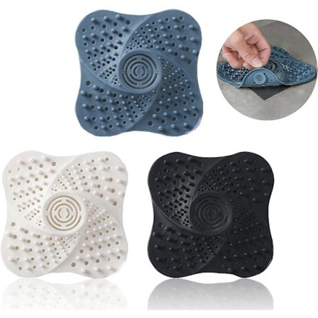 Silikon Hårstopper, Hårfanger for Sluk, Holdbar 3-pakning