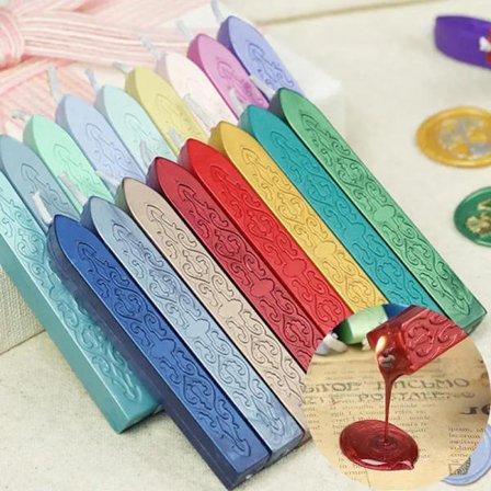 5Pcs Lacquer Wax Sticks With Wick Sealing Seal Wax Convenient DIY Handmade Postage Letter Retro Vintage Wax Seal Stamp