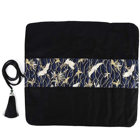 Vintage blyant wrap lærred pen opbevaring pung børsteholder studerende