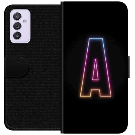 Yhteensopiva Lompakkokotelo Samsung Samsung Galaxy A82 5G Minimalistinen neonkirjain A sateenkaarenvärisessä valossa mustaa taustaa vasten moderniss