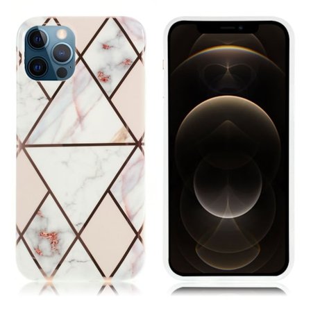 Marmormotiv iPhone 12 Pro / iPhone 12 skal - Vit